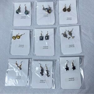 9 Pairs of Handmade Earrings Costume Jewelry Crafts